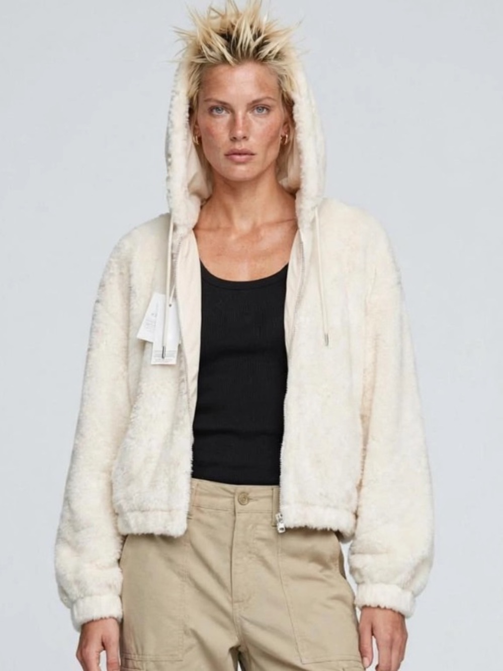 STOOSH cozy furry hoodie NWT